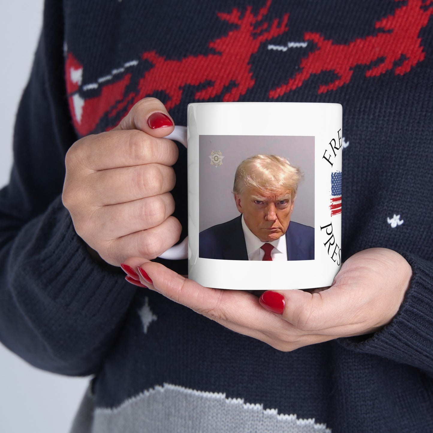 Trump Ceramic Free My President Mug, (11oz).